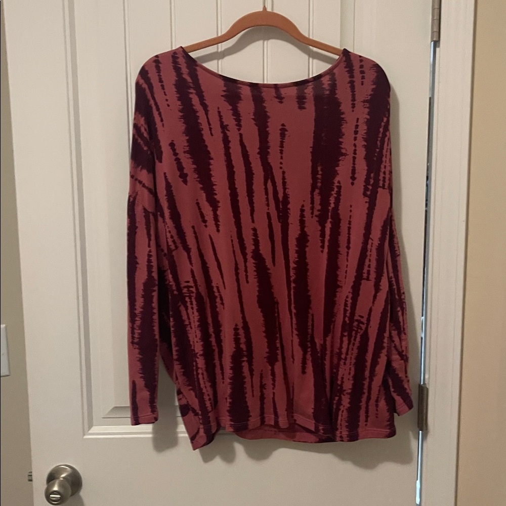 Terra & Sky Burgundy Long Sleeve Top everyday wear - Picture 3 of 4